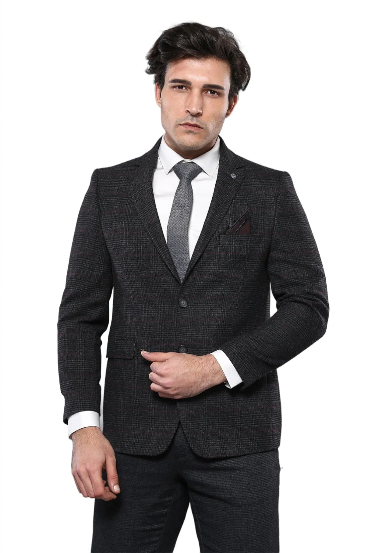 4 Drop Regular Cut Black Men Blazer - Wessi sold by Wessi