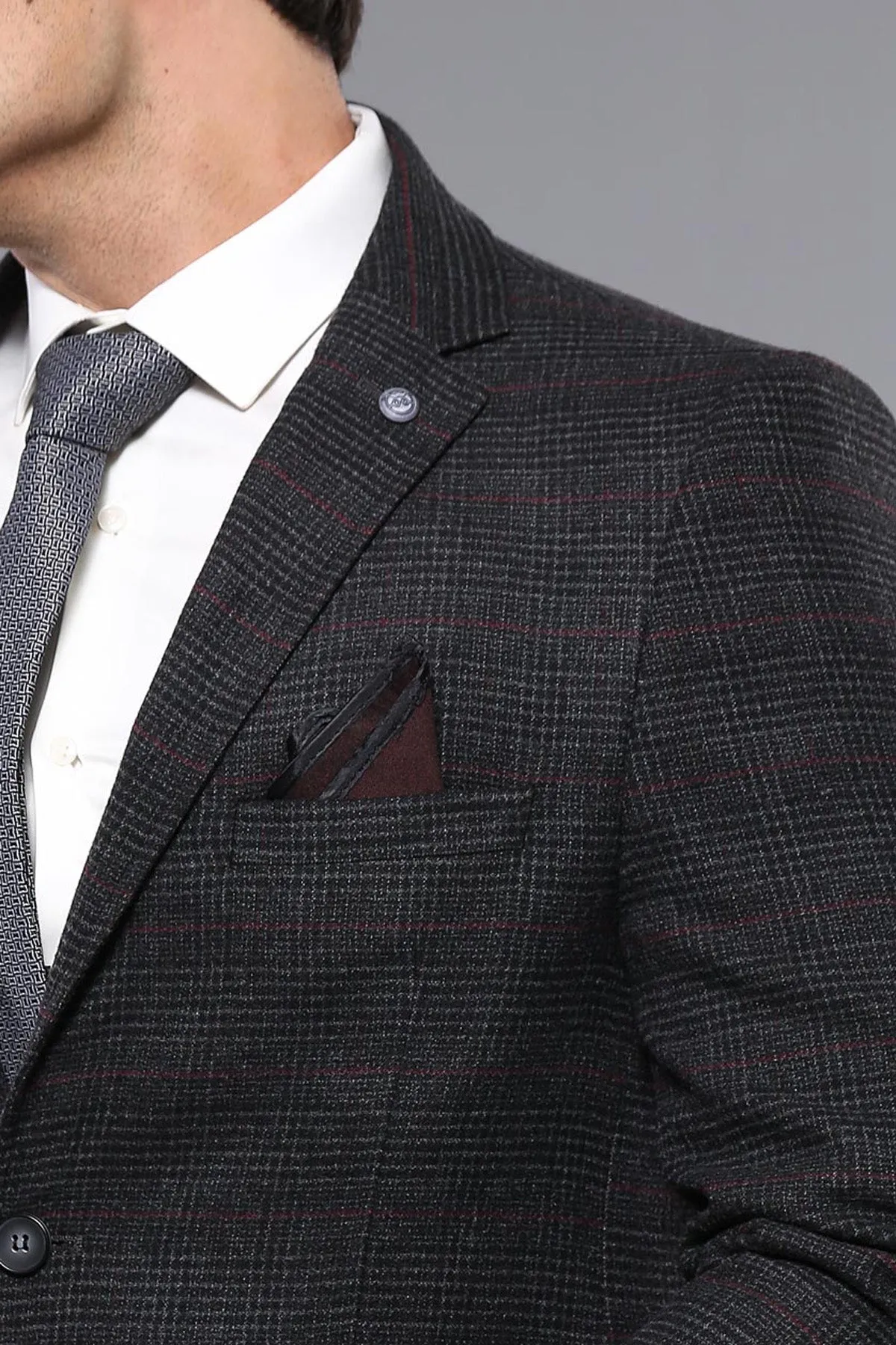 4 Drop Regular Cut Black Men Blazer - Wessi sold by Wessi product image thumbnail 2