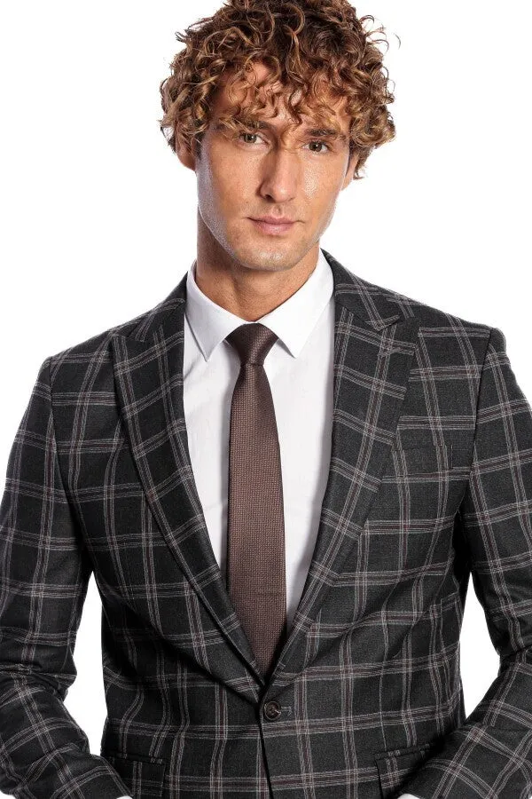 Slim Fit Peak Lapel Black Men Blazer - Wessi sold by Wessi product image thumbnail 2