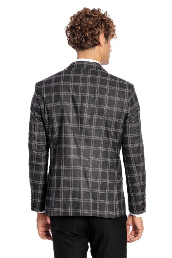 Slim Fit Peak Lapel Black Men Blazer - Wessi sold by Wessi product image thumbnail 4