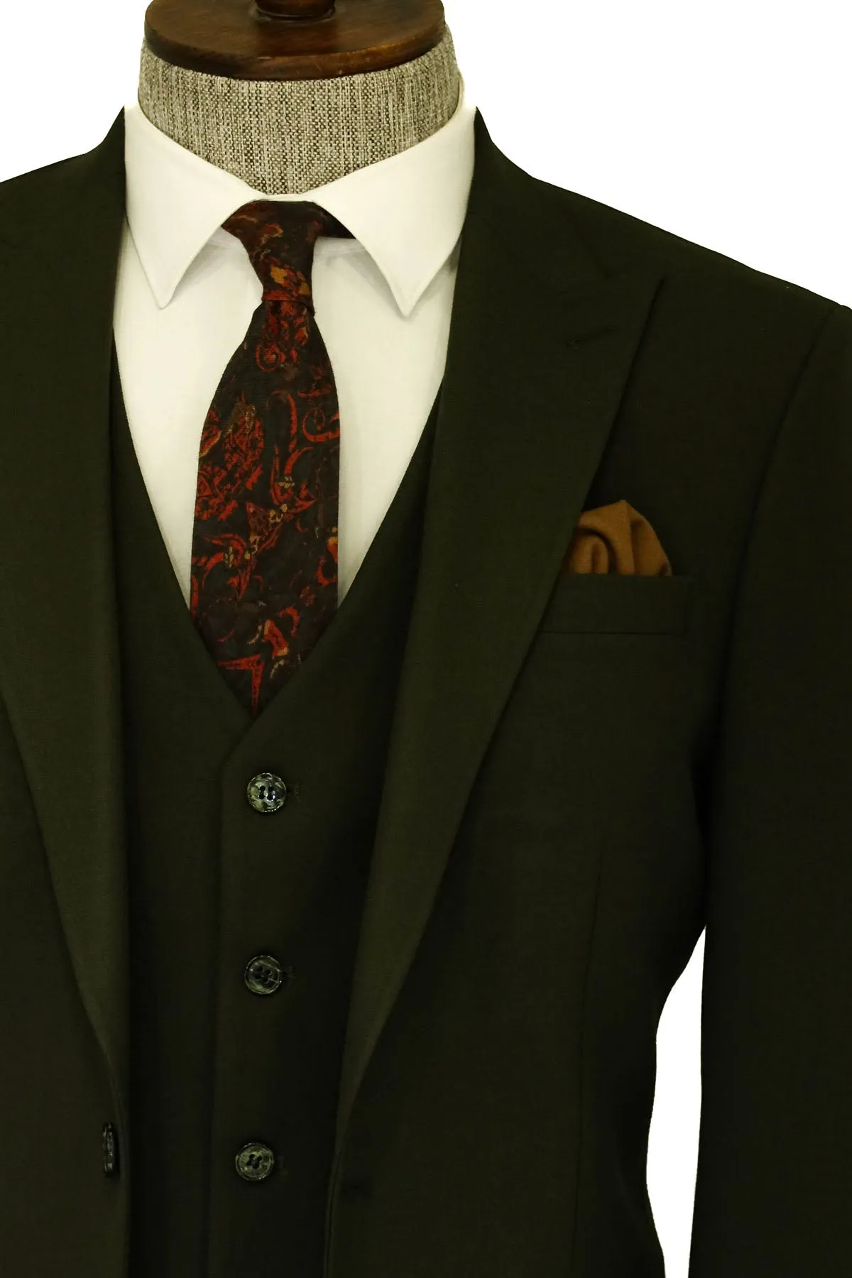 Three Piece Slim Fit Single Button Green Men Suit sold by Wessi product image thumbnail 2