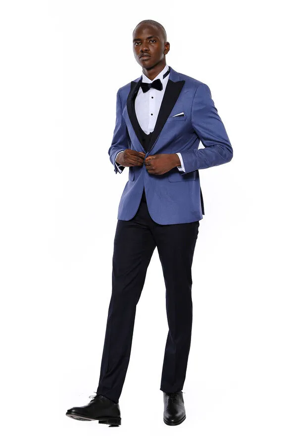 Patterned Blazer Navy Blue Mens Tuxedo - Wessi sold by Wessi product image thumbnail 2