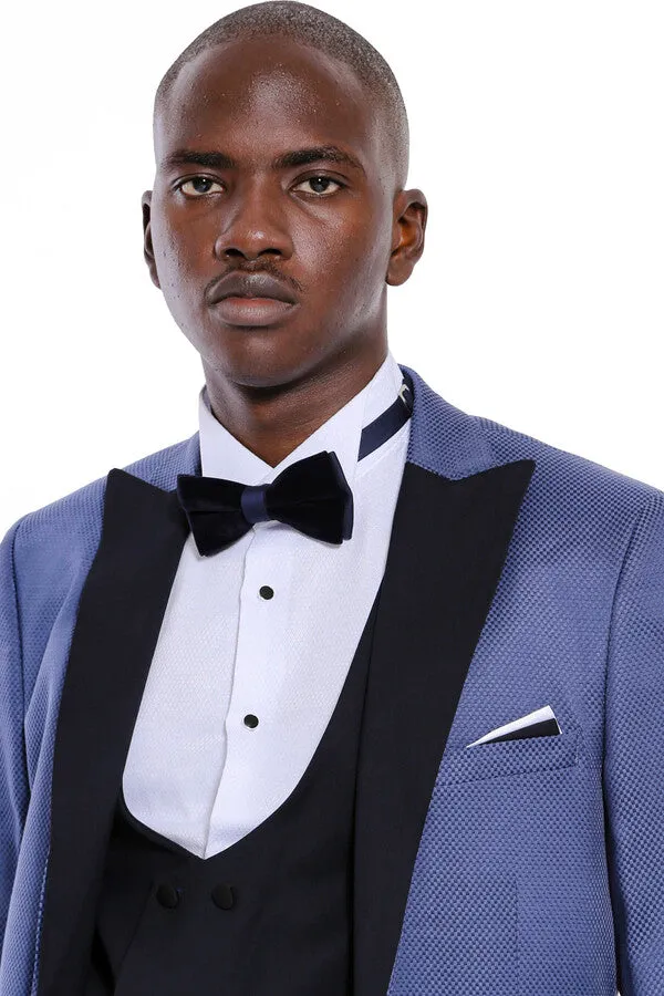 Patterned Blazer Navy Blue Mens Tuxedo - Wessi sold by Wessi product image thumbnail 3