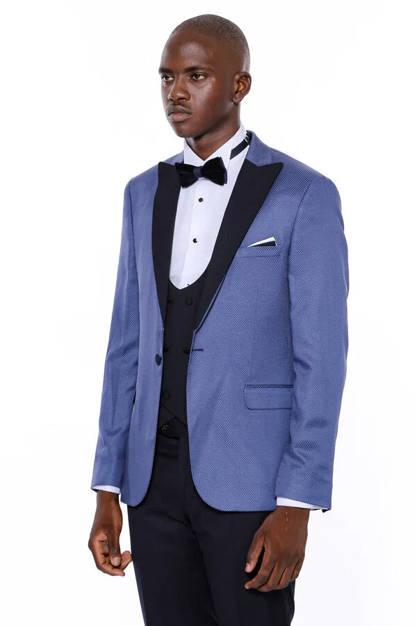 Patterned Blazer Navy Blue Mens Tuxedo - Wessi sold by Wessi product image thumbnail 5