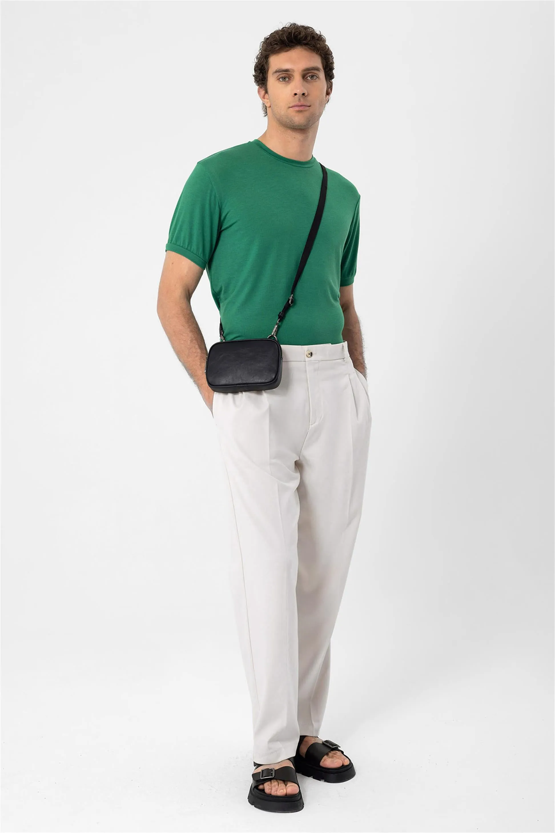 Men's Green Crew Neck T-Shirt - Wessi sold by Wessi product image thumbnail 5