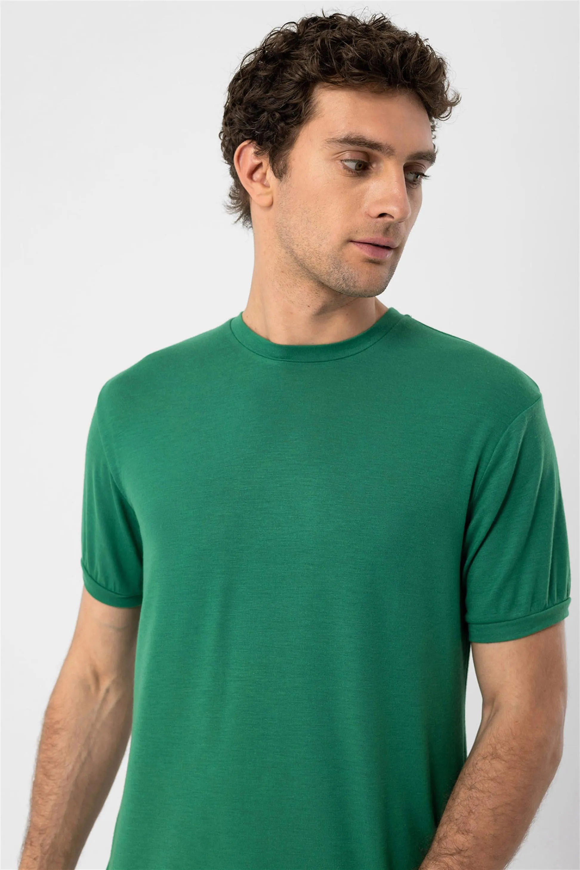 Men's Green Crew Neck T-Shirt - Wessi sold by Wessi product image thumbnail 4