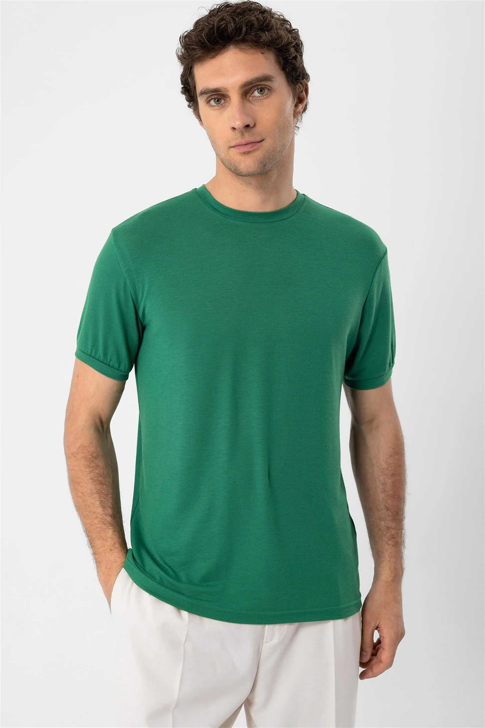 Men's Green Crew Neck T-Shirt - Wessi sold by Wessi