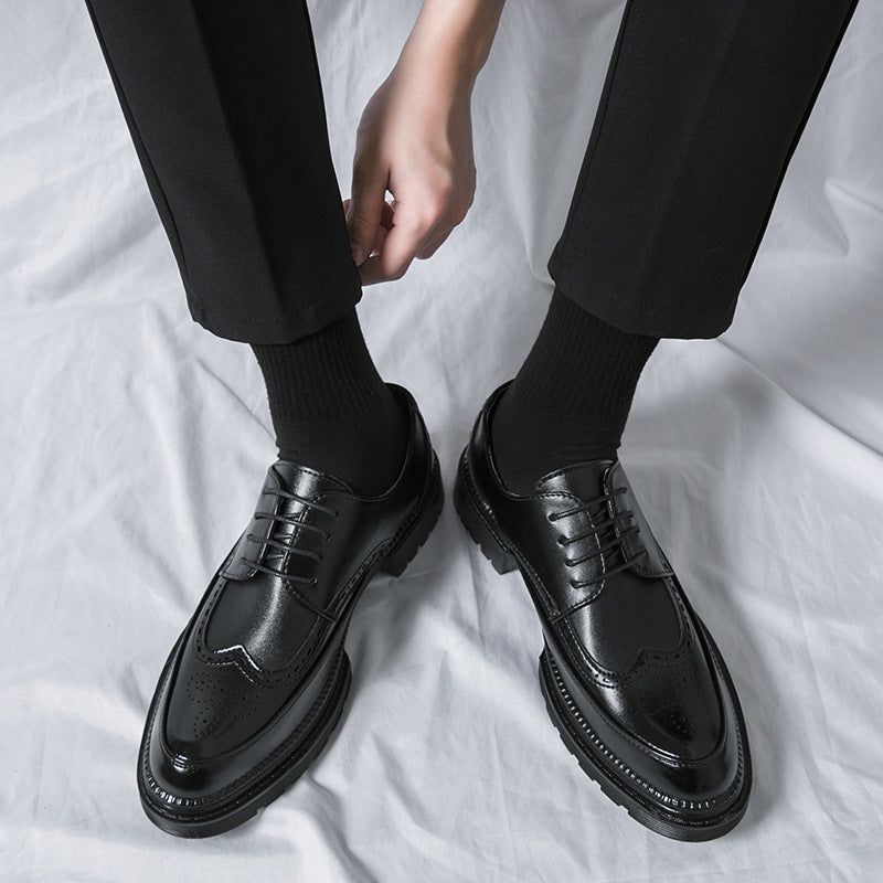 Men's Korean-style Pointed Leather Shoes Trendy British-style Casual Formal Wear sold by Wessi product image thumbnail 3
