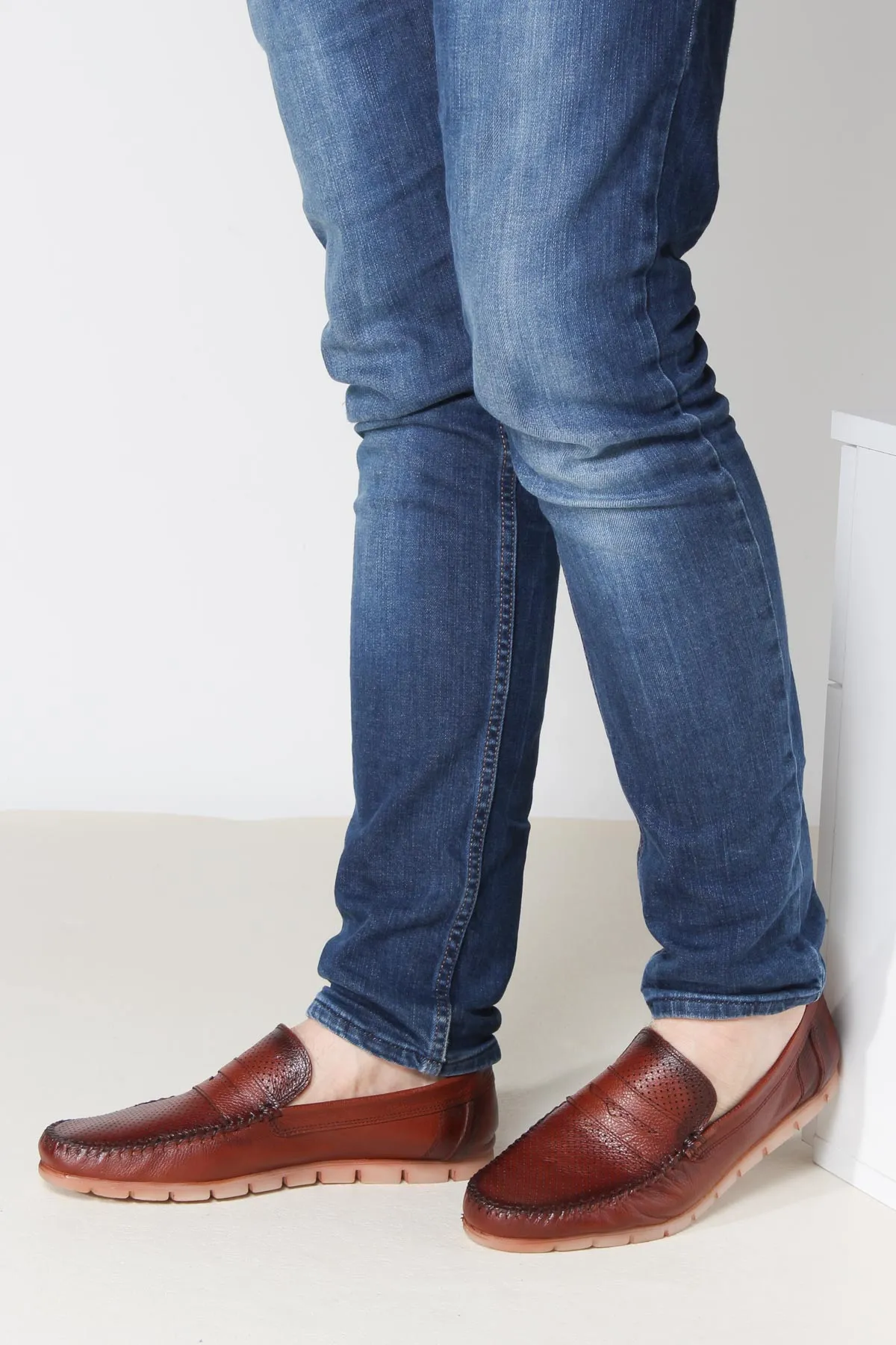 Men's Brown Leather Casual Loafers-Wessi sold by Wessi