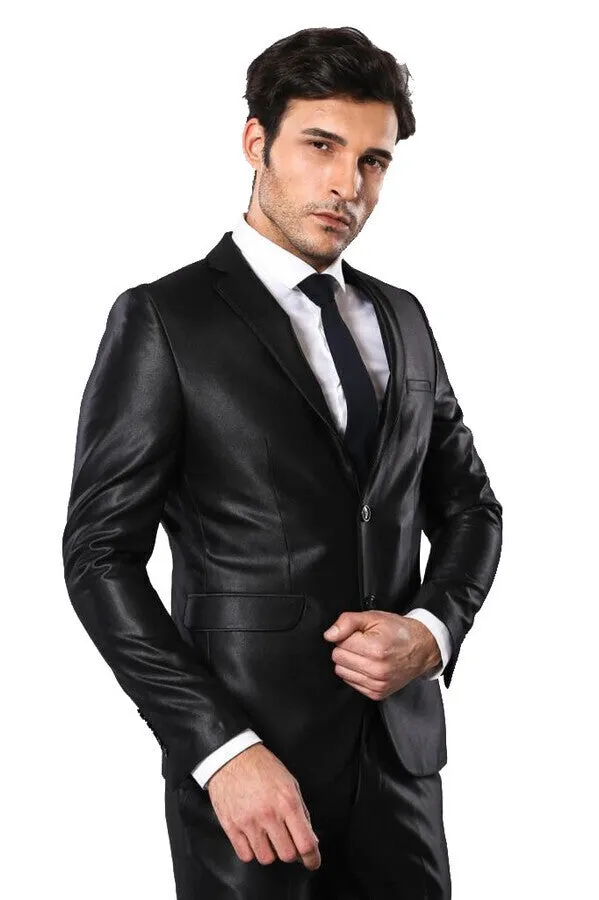 Modeled Shiny Black Suit | Wessi sold by Wessi