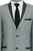 3 Pockets 2 Buttons Cross Piping Grey Jacket-Wessi sold by Wessi