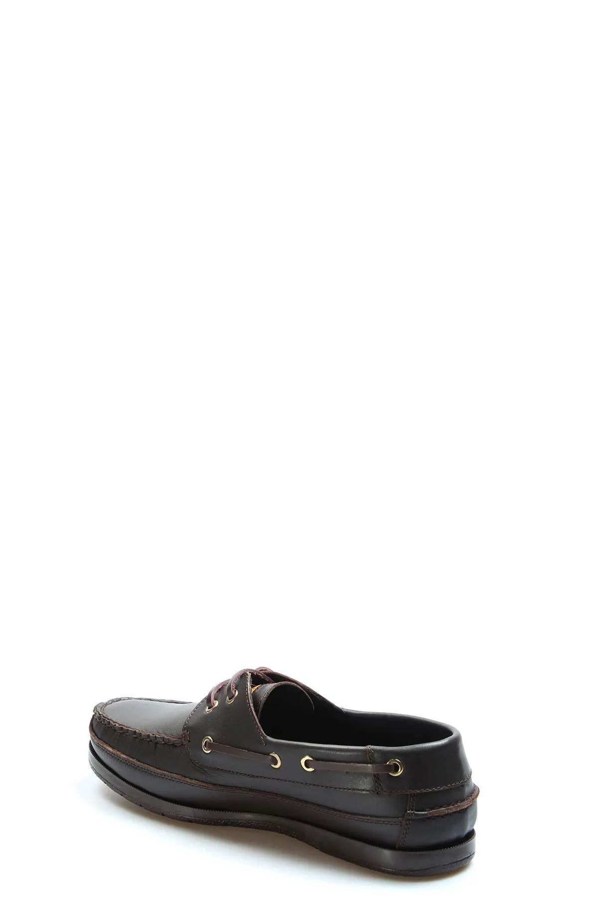 Men's Brown Leather Boat Shoes with Brass Eyelets - Wessi sold by Wessi product image thumbnail 3
