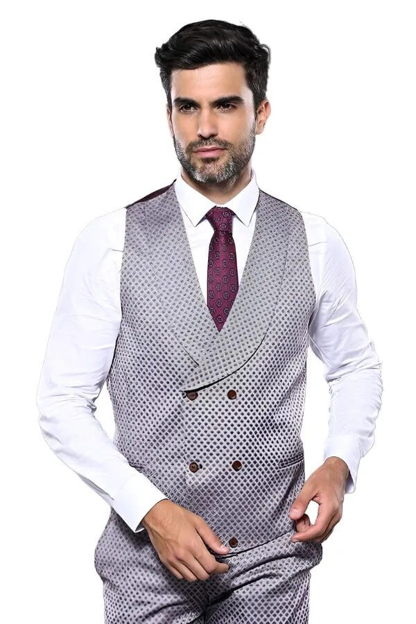 Self-Patterned Light Burgundy Suit | Wessi sold by Wessi product image thumbnail 5