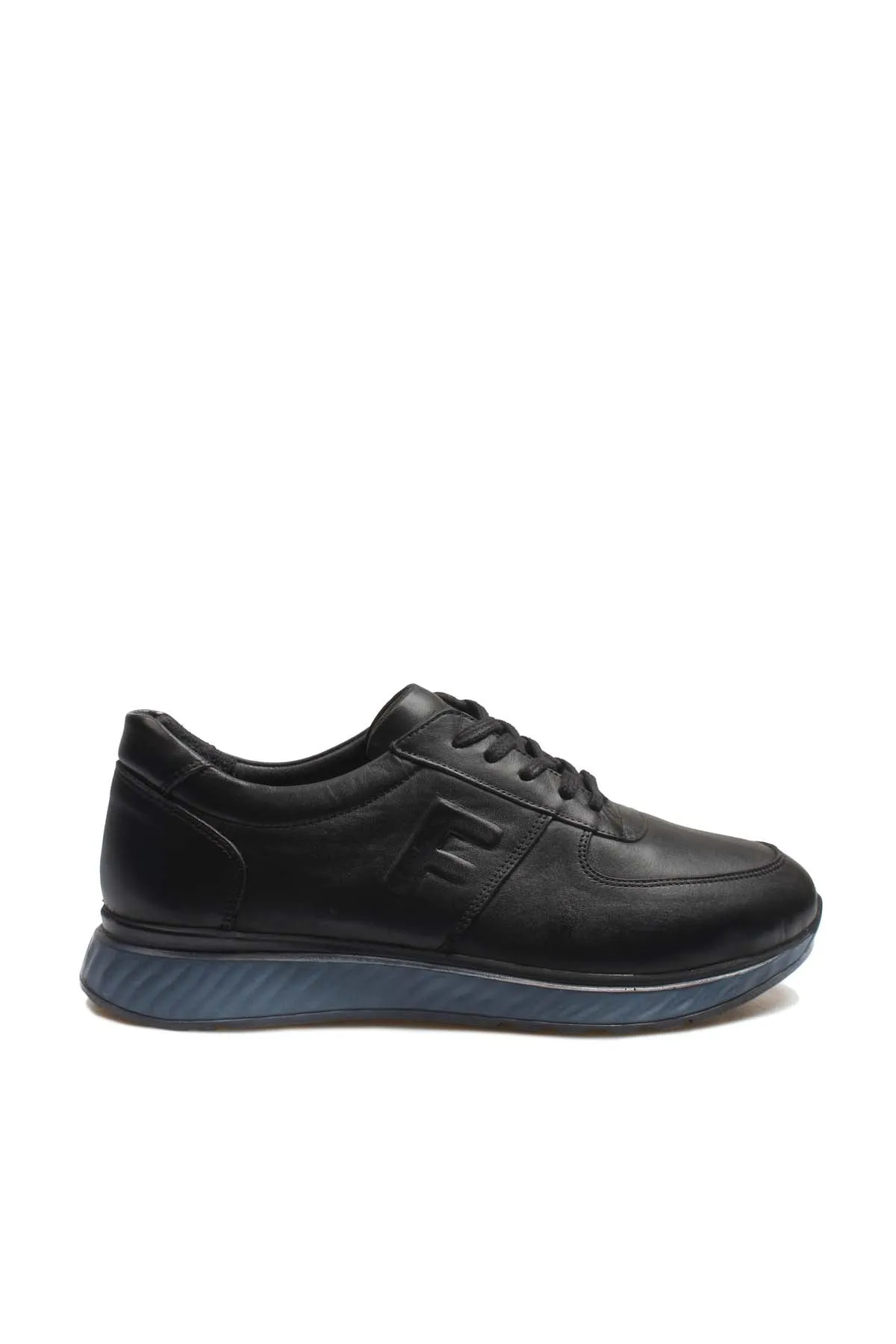 Men's Black Leather Casual Shoes with Blue Sole - Wessi sold by Wessi