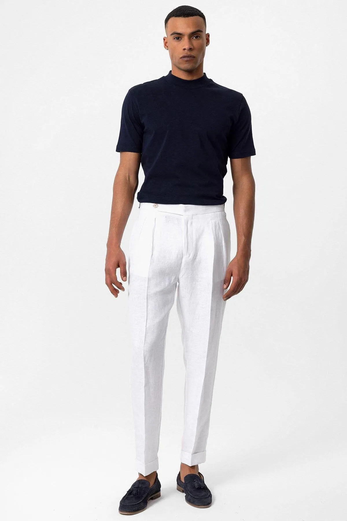 Navy Blue Slim Fit Basic T-Shirt - Wessi sold by Wessi product image thumbnail 2