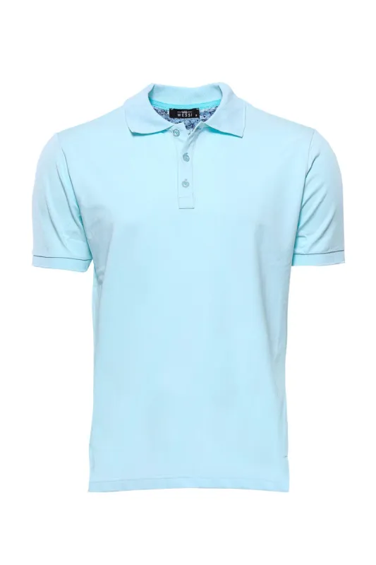 Sky Blue Polo Collar T-shirt - Wessi sold by Wessi