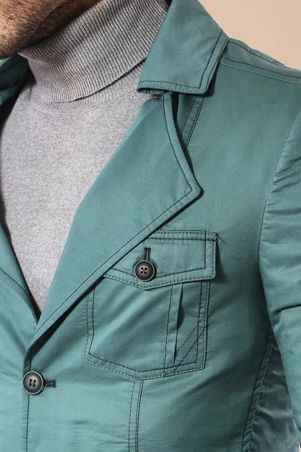 Green Cotton Trench Coat - Wessi sold by Wessi product image thumbnail 2