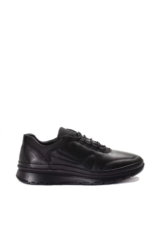 Black Leather Athletic Sneakers-Wessi sold by Wessi