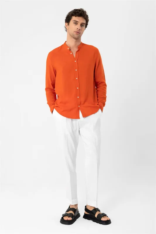 Men's Orange Judge Collar  Shirt - Wessi sold by Wessi