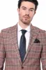 Checked Single Button Burgundy Men Blazer - Wessi sold by Wessi