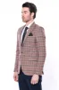Checked Single Button Burgundy Men Blazer - Wessi sold by Wessi