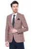 Checked Single Button Burgundy Men Blazer - Wessi sold by Wessi