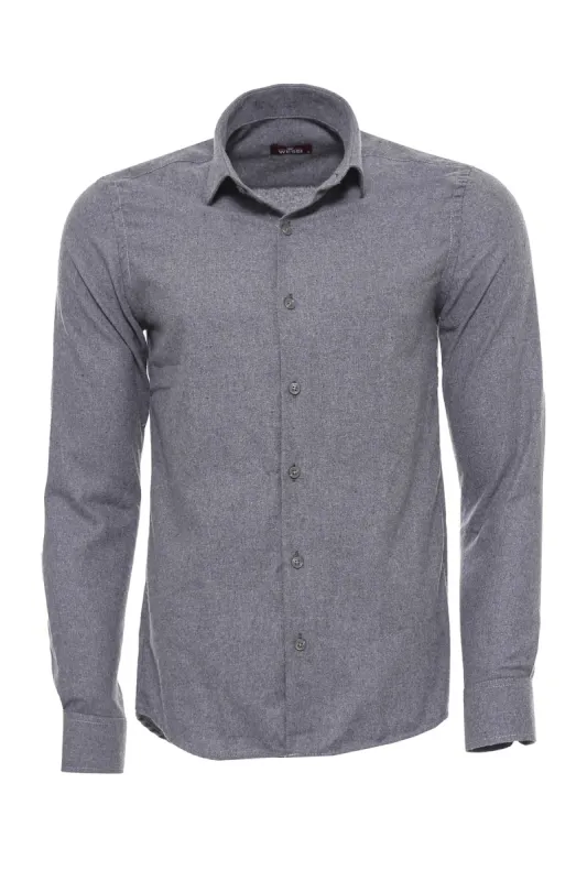 Plain Slim Fit Grey Men Lumberjack Men Shirt - Wessi sold by Wessi