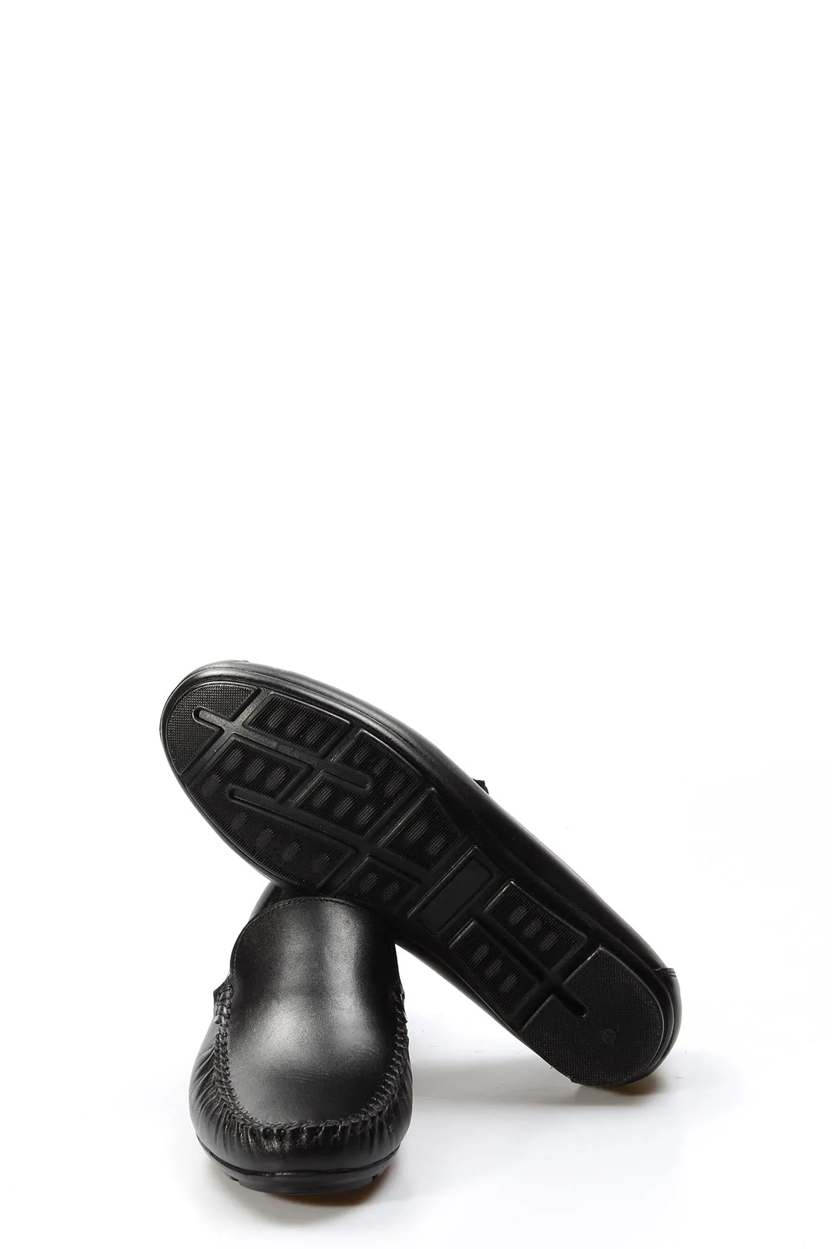 Men's Black Leather Loafers with Moc Toe Stitching - Wessi sold by Wessi product image thumbnail 5