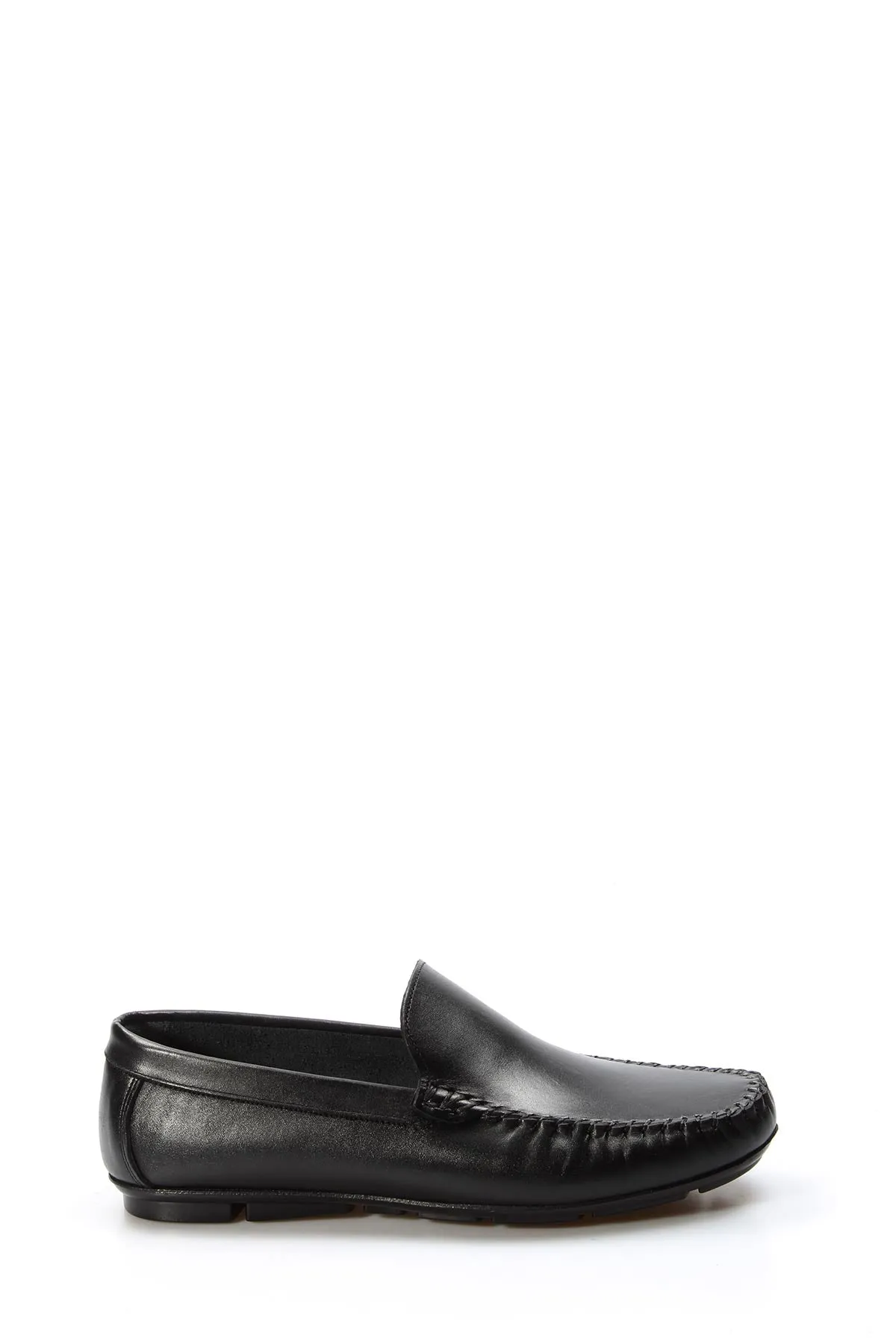 Men's Black Leather Loafers with Moc Toe Stitching - Wessi sold by Wessi product image thumbnail 2