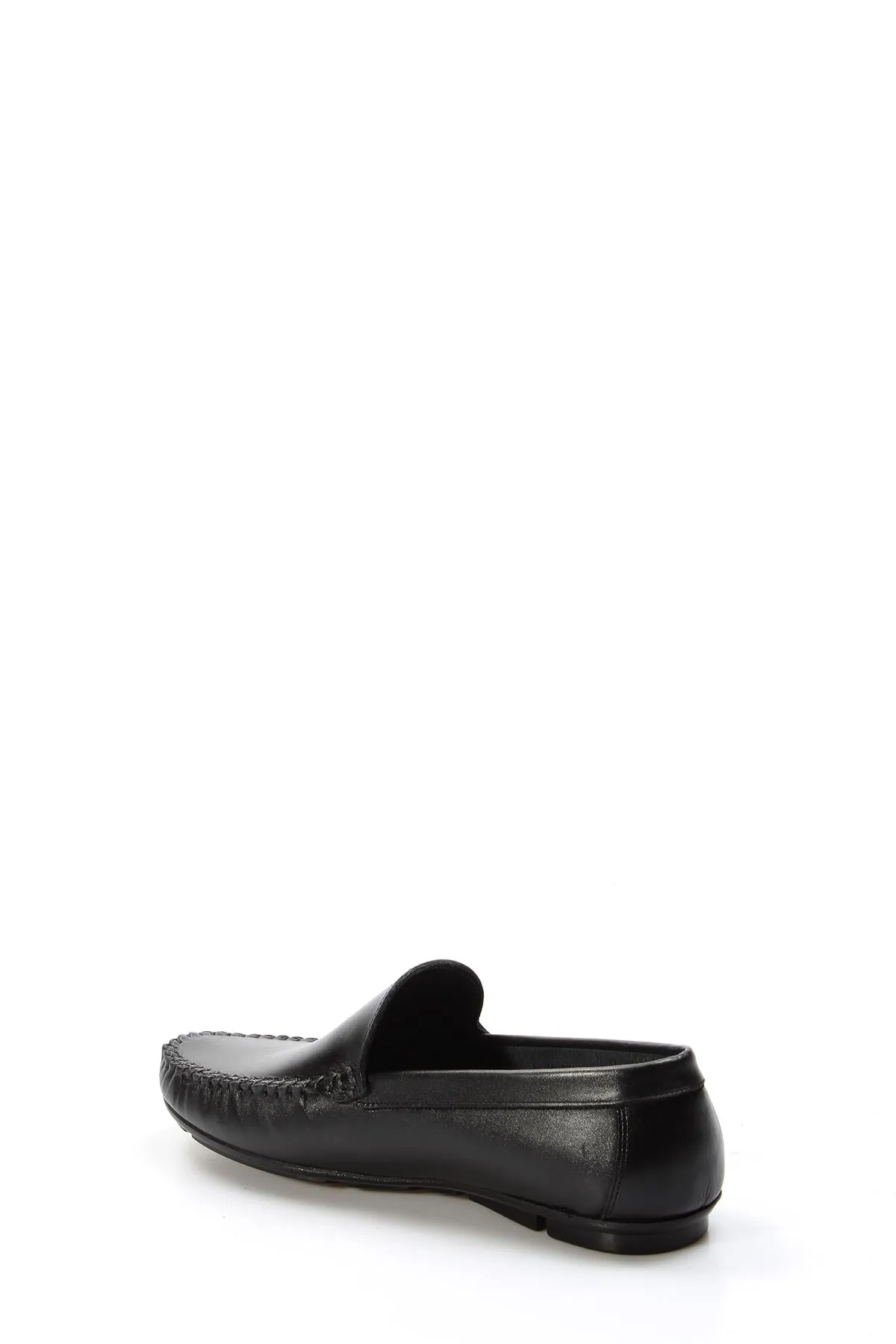 Men's Black Leather Loafers with Moc Toe Stitching - Wessi sold by Wessi product image thumbnail 3