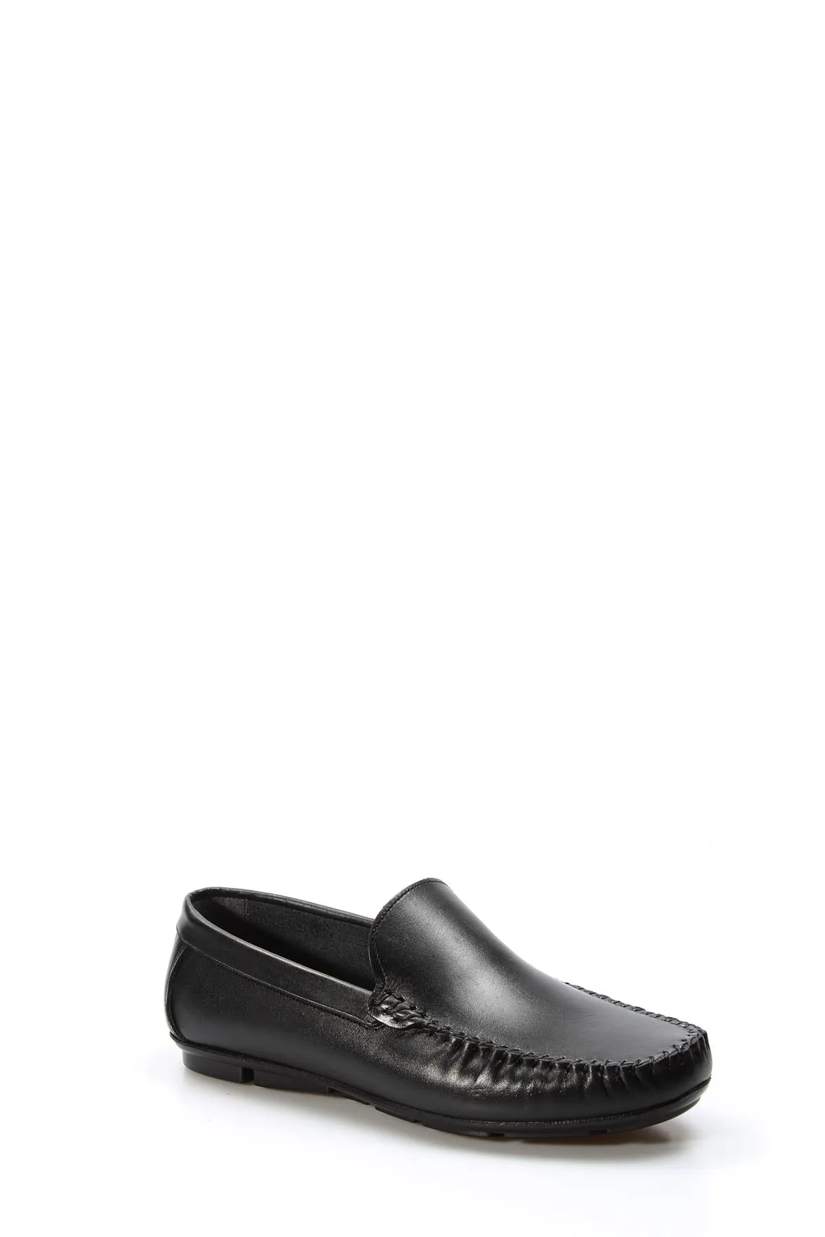Men's Black Leather Loafers with Moc Toe Stitching - Wessi sold by Wessi product image thumbnail 4