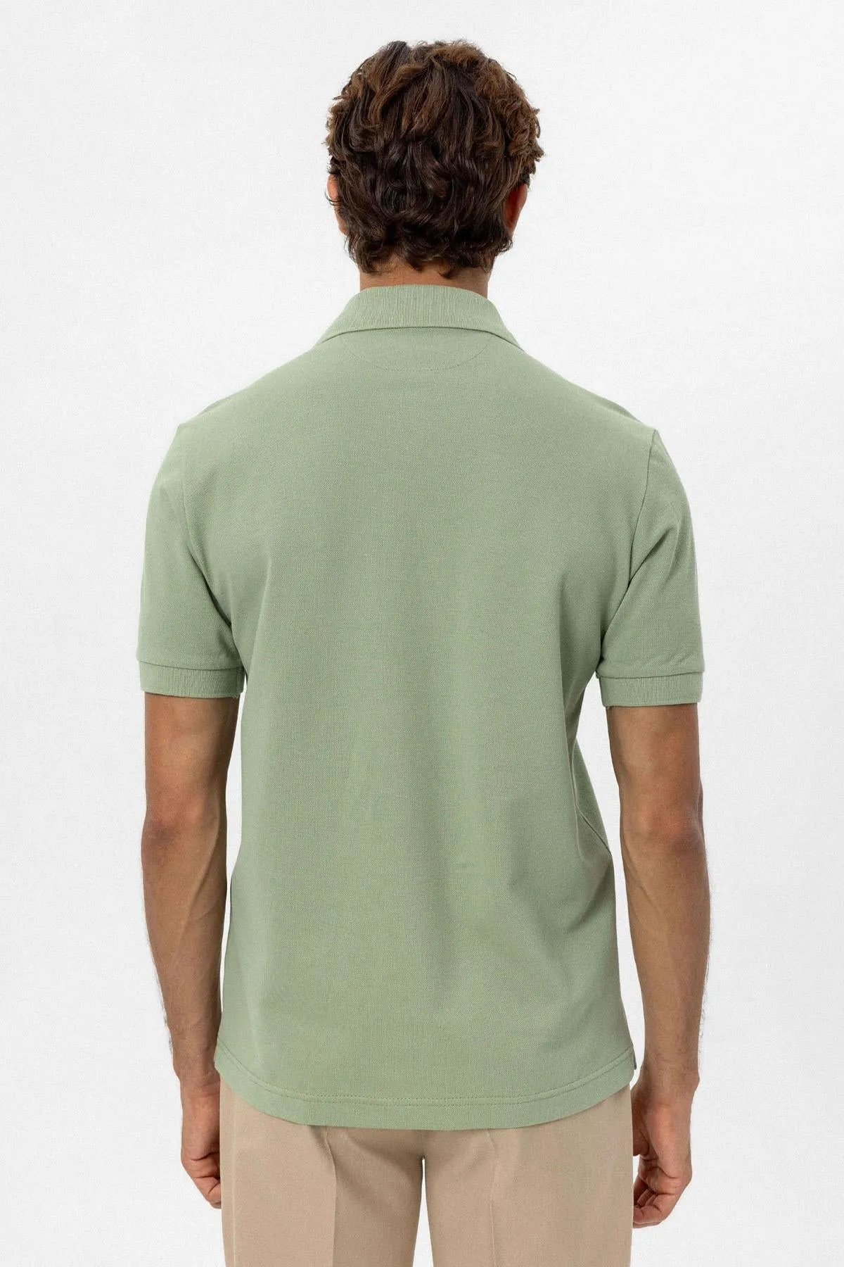 Men's Light Khaki Polo Neck T-Shirt - Wessi sold by Wessi product image thumbnail 5