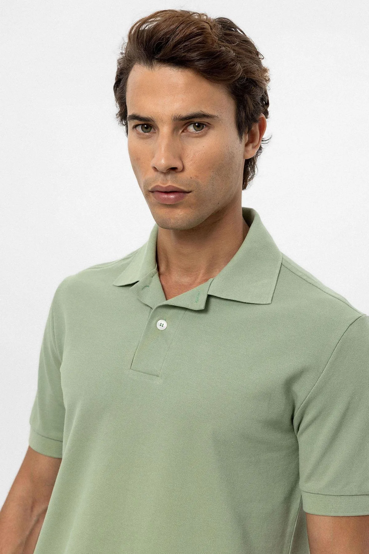 Men's Light Khaki Polo Neck T-Shirt - Wessi sold by Wessi product image thumbnail 4