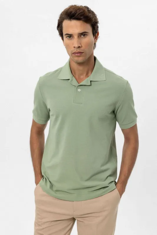 Men's Light Khaki Polo Neck T-Shirt - Wessi sold by Wessi
