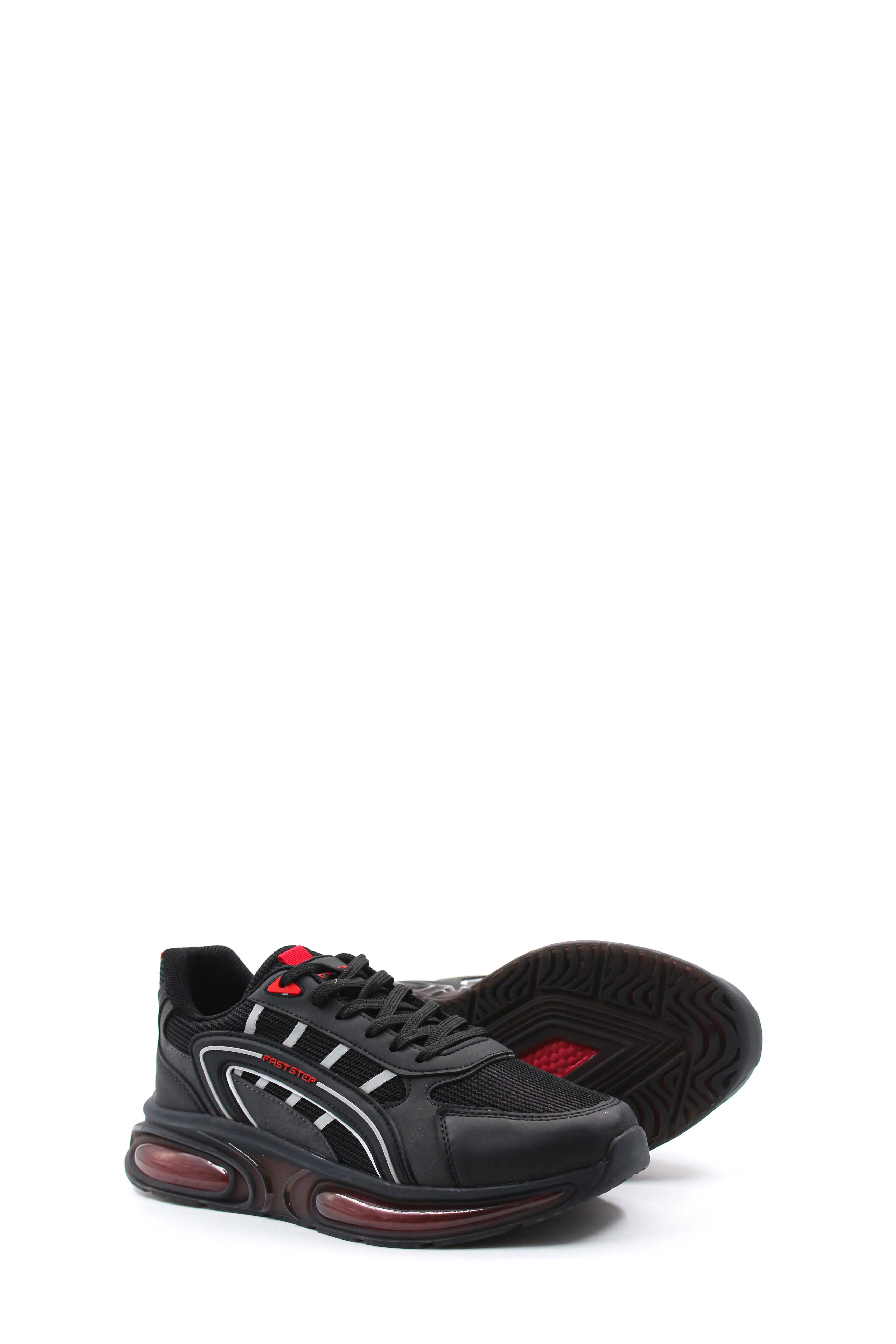 Men's Black Air Cushion Sneakers with Red Accents - Wessi sold by Wessi product image thumbnail 3