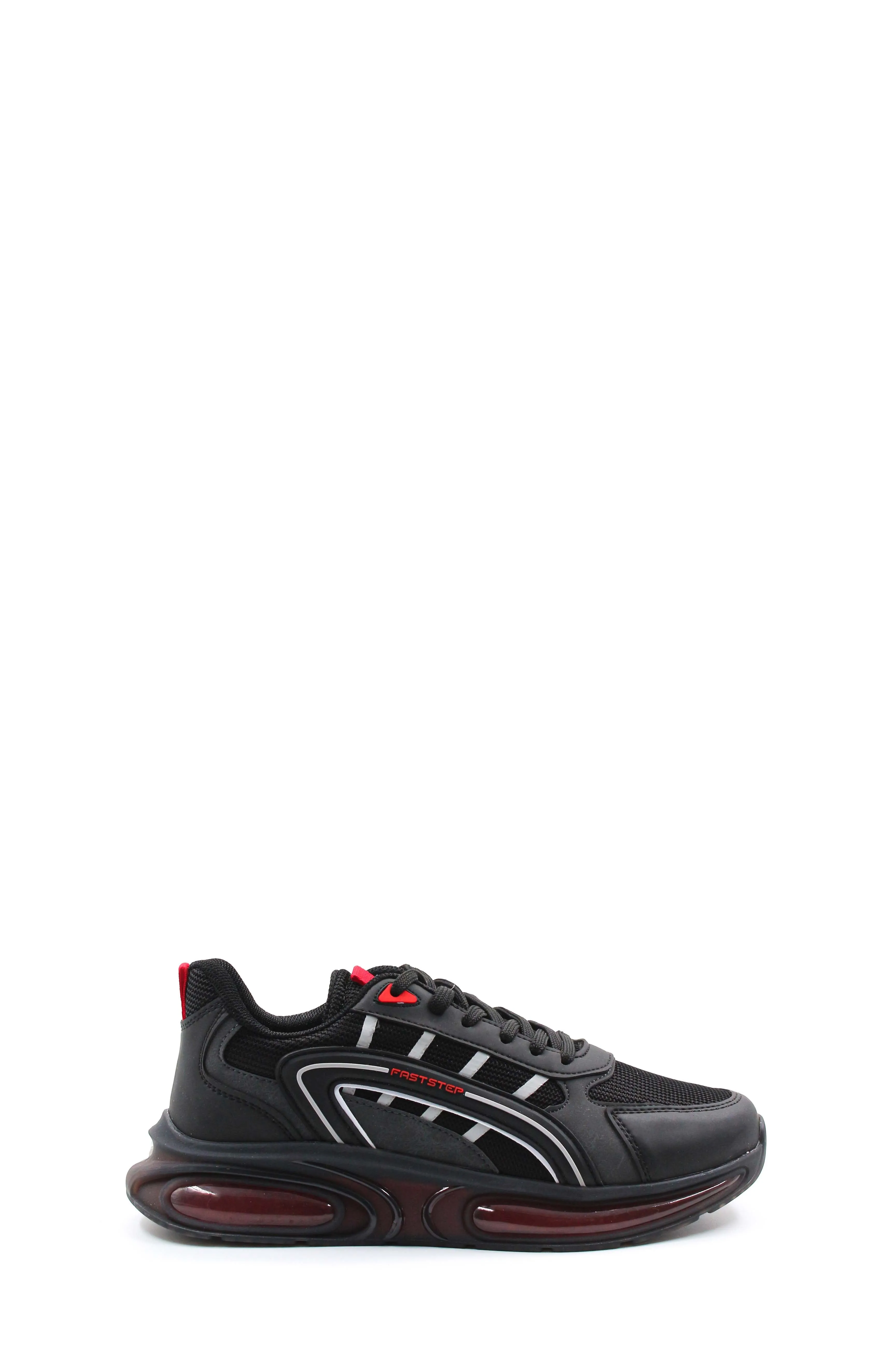 Men's Black Air Cushion Sneakers with Red Accents - Wessi sold by Wessi