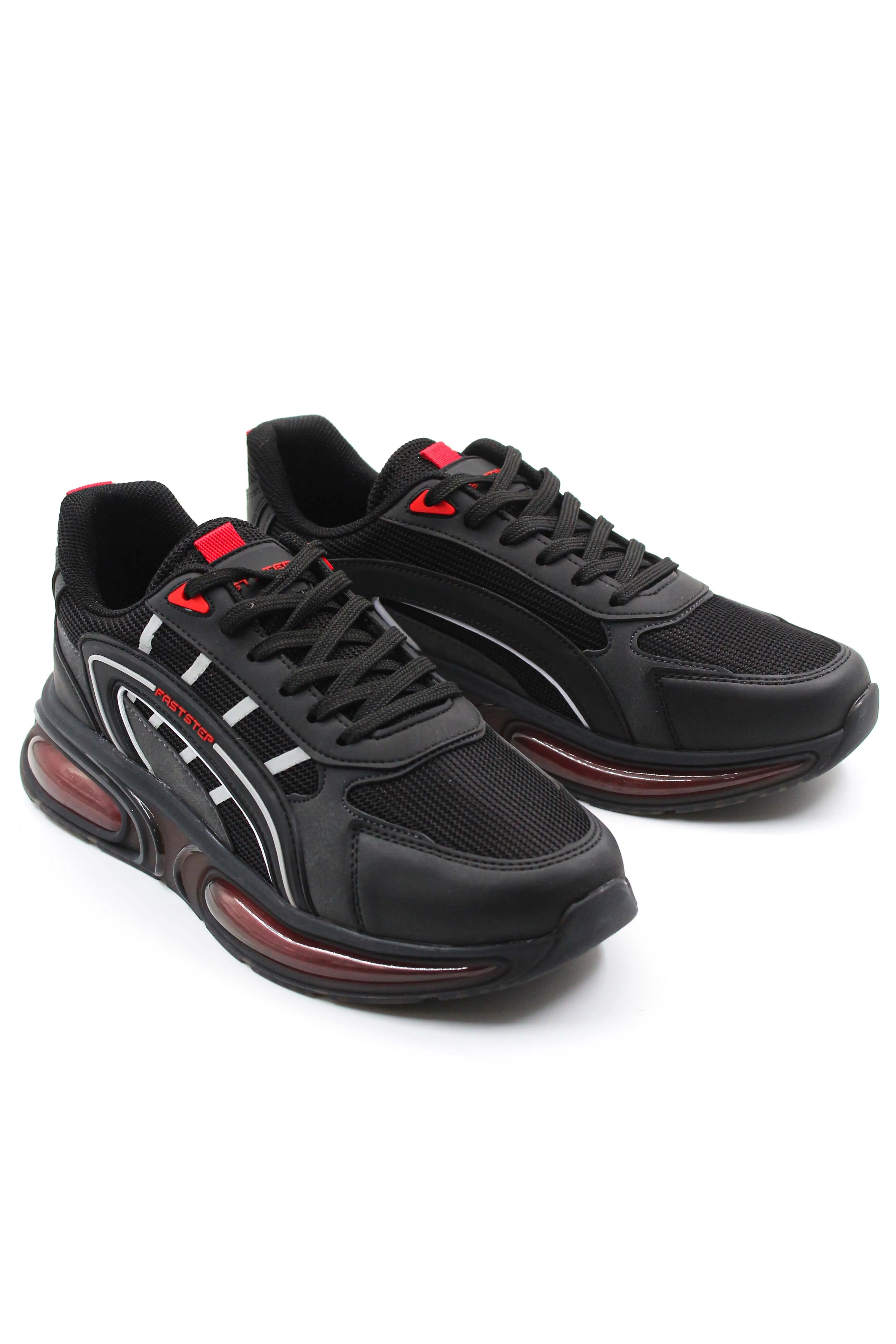 Men's Black Air Cushion Sneakers with Red Accents - Wessi sold by Wessi product image thumbnail 4