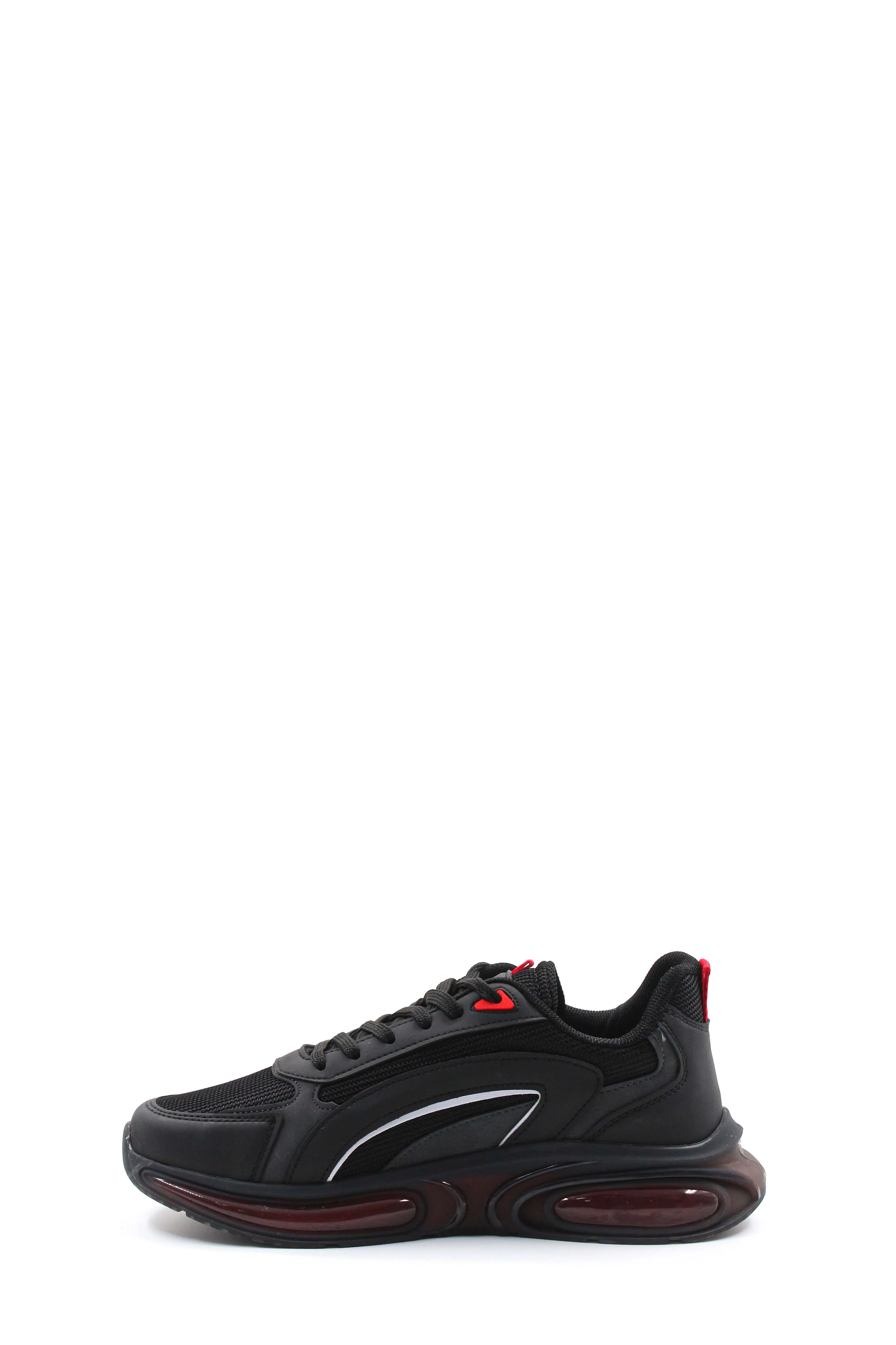 Men's Black Air Cushion Sneakers with Red Accents - Wessi sold by Wessi product image thumbnail 2