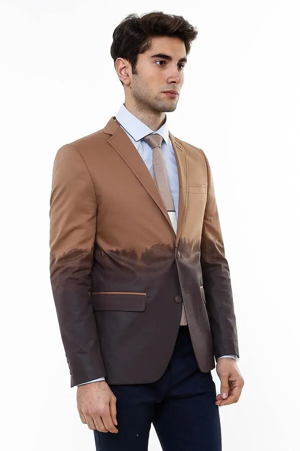 Slim Fit Cotton Brown Blazer - Wessi sold by Wessi