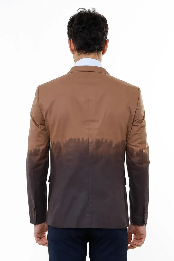 Slim Fit Cotton Brown Blazer - Wessi sold by Wessi product image thumbnail 3
