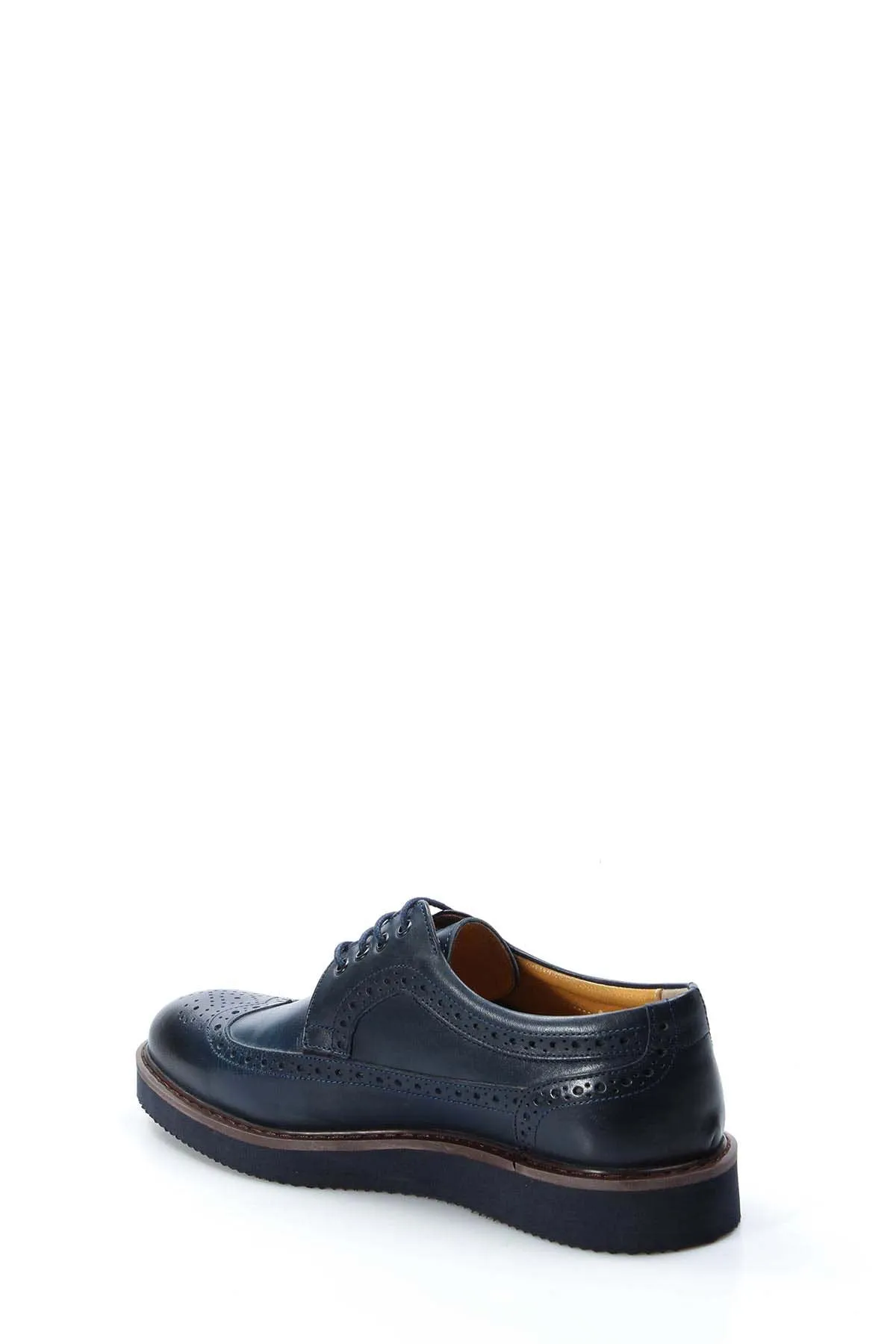 Men's Navy Blue Brogue Leather Shoes - Wessi sold by Wessi product image thumbnail 3