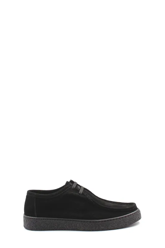 Men's Black Suede Casual Shoes with Textured Sole and Lace-Up Design - Wessi sold by Wessi