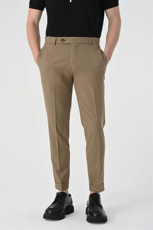 Men's Mink Regular Fit Double Leg  Trousers - Wessi sold by Wessi