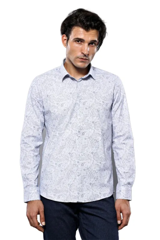 Patterned Men's White Shirt | Wessi sold by Wessi