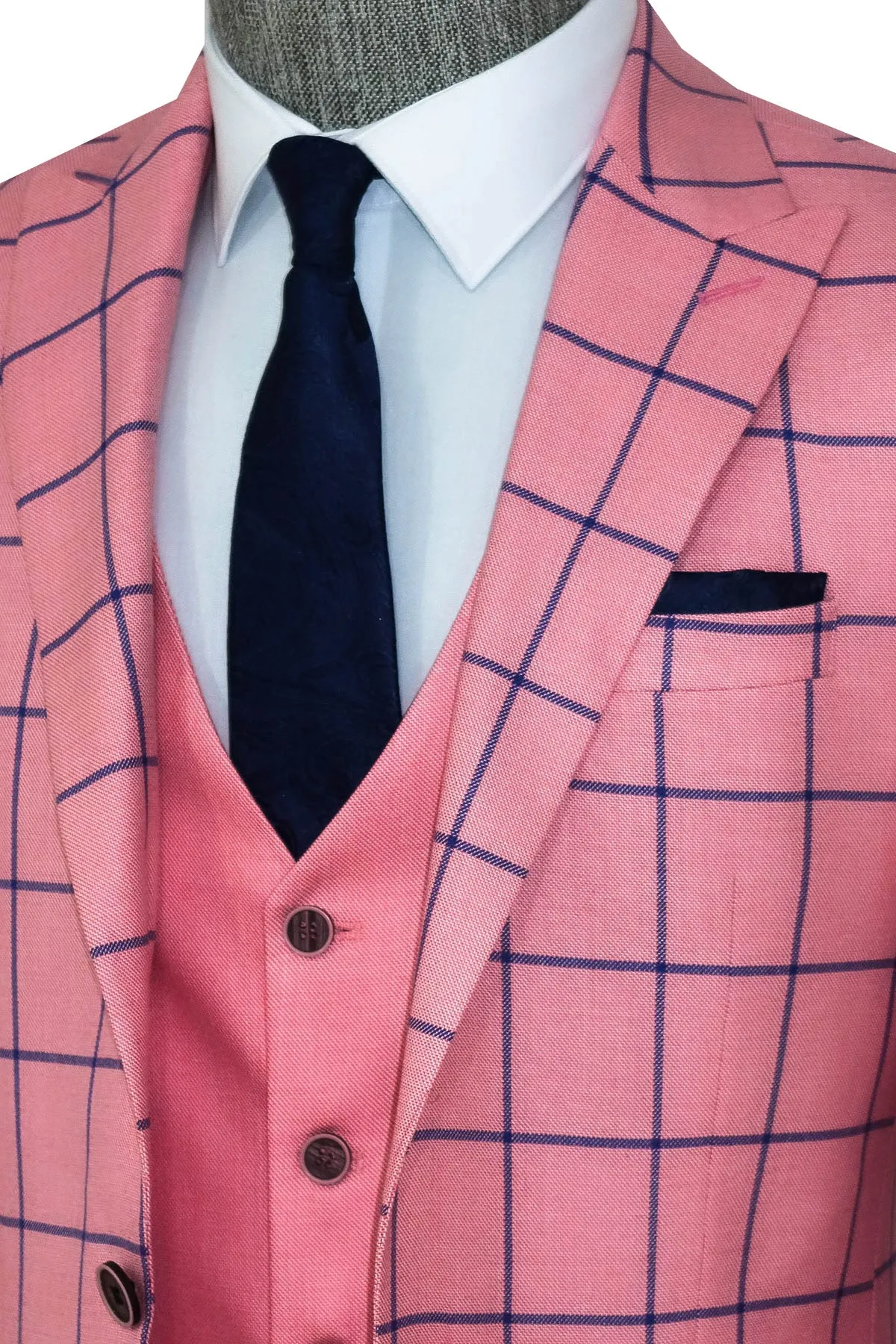Slim Fit Patterned Pink Men Combination Suit - Wessi sold by Wessi product image thumbnail 2