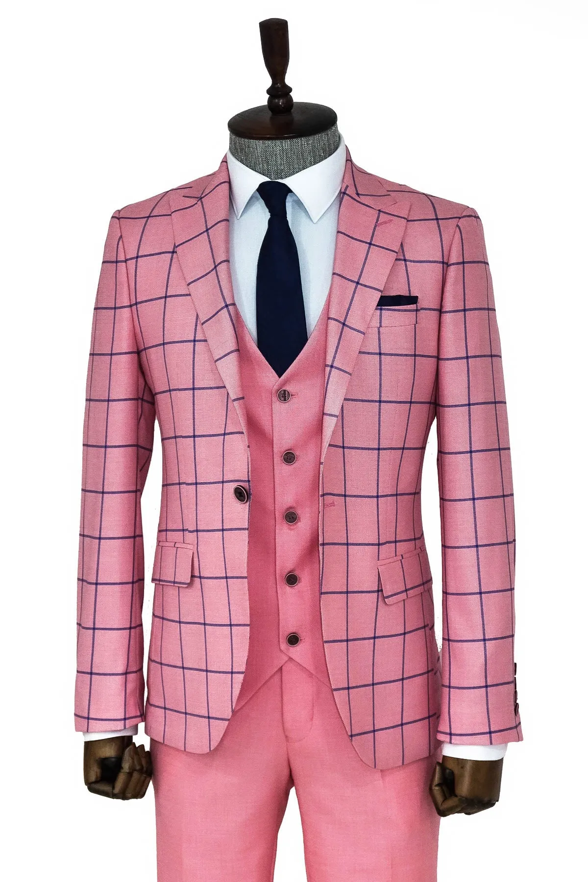 Slim Fit Patterned Pink Men Combination Suit - Wessi sold by Wessi product image thumbnail 3