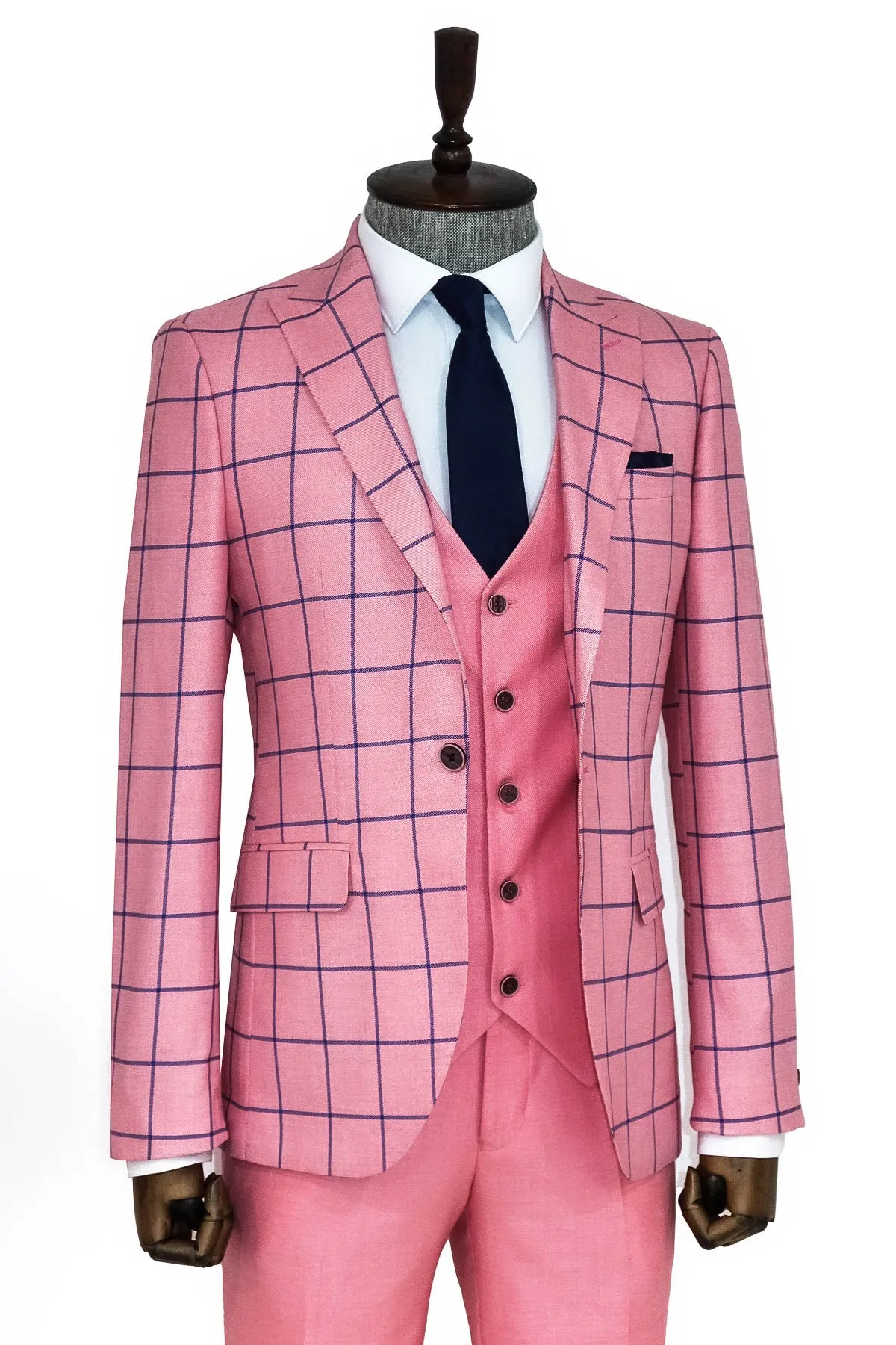 Slim Fit Patterned Pink Men Combination Suit - Wessi sold by Wessi product image thumbnail 4