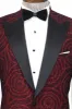 Hypnose Pattern Peak Lapel Slim Fit Burgundy Men Tuxedo Blazer - Wessi sold by Wessi