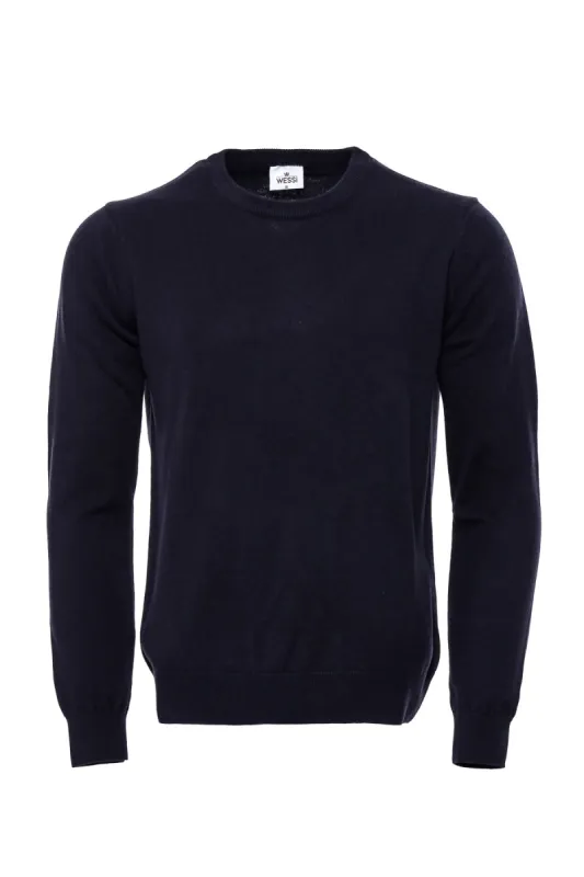 Navy Blue Crew Neck Sweater - Wessi sold by Wessi