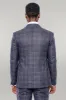 Patterned Vested Slim-Fit Navy Blue Men’s Suit - Wessi sold by Wessi